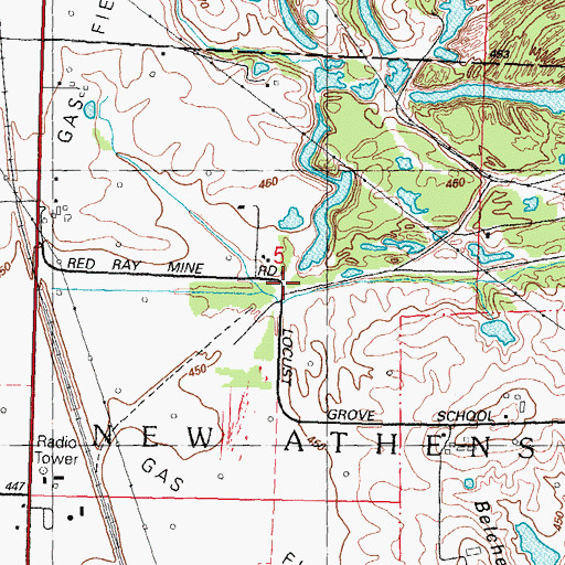 Topographic Map of Locust Grove School (historical), IL