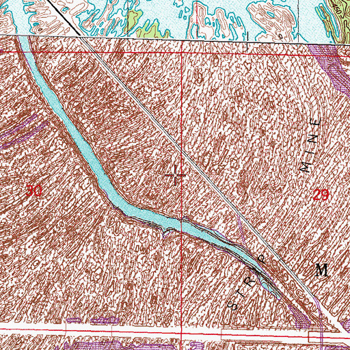 Topographic Map of West Doza School (historical), IL