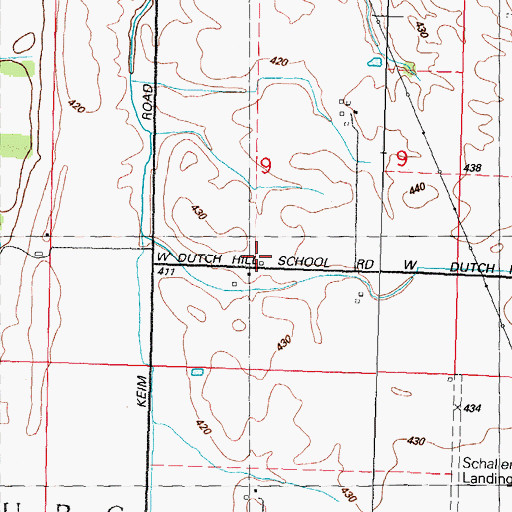 Topographic Map of West Dutch Hill School (historical), IL