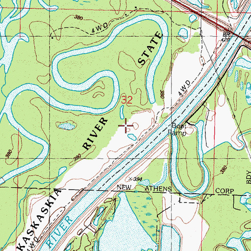Topographic Map of White Cabin Slough, IL