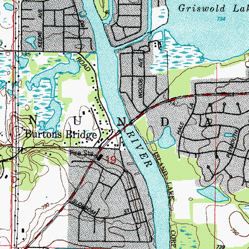 Topographic Map of Burton Bridge, IL