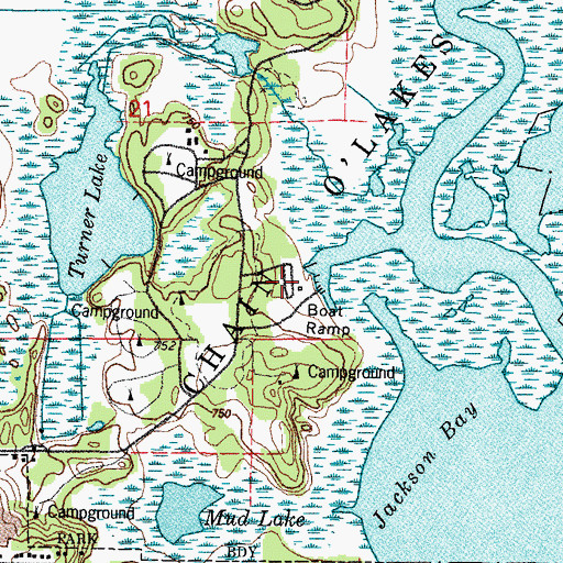 Topographic Map of Catfish Cove Picnic Area, IL