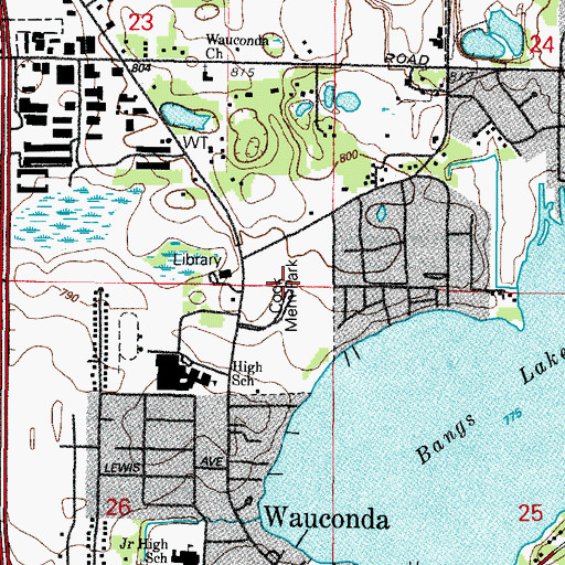 Topographic Map of Cook Memorial Park, IL