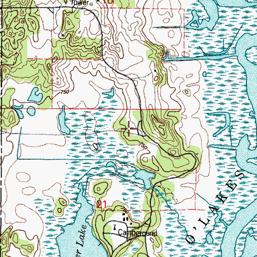 Topographic Map of Deer Path Picnic Area, IL