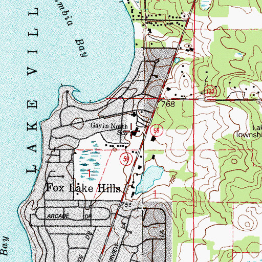 Topographic Map of Gavin North Intermediate School, IL