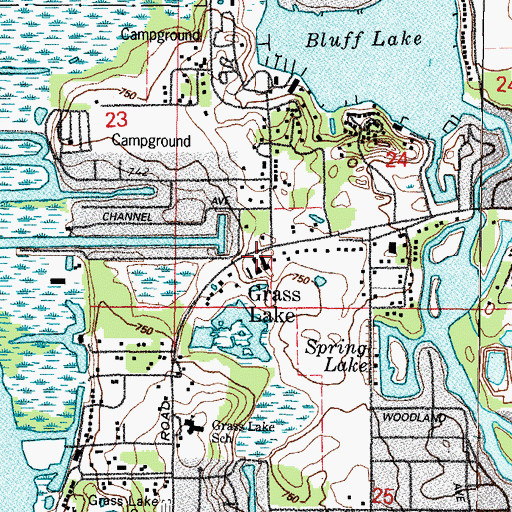 Topographic Map of Grass Lake, IL