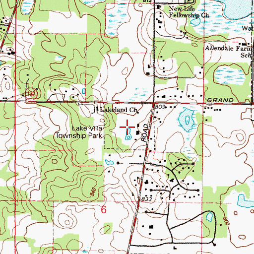 Topographic Map of Lake Villa Township Park, IL