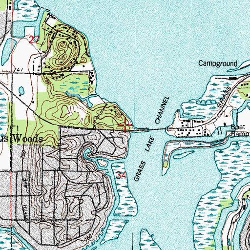 Topographic Map of Lotus Point, IL