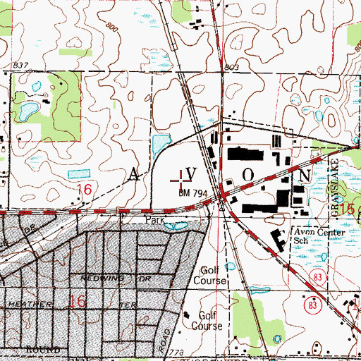 Topographic Map of Mallard Creek Shopping Center, IL