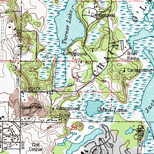 Topographic Map of Prairie View Camping Area, IL
