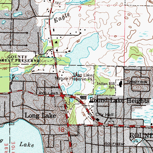 Topographic Map of Shag Lake Nature Preserve Park, IL