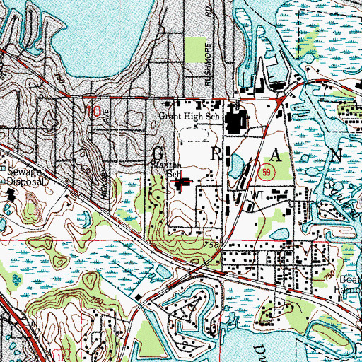 Topographic Map of Stanton School, IL
