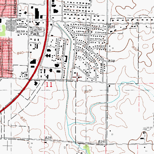 Topographic Map of Evangelical Free Church, IL