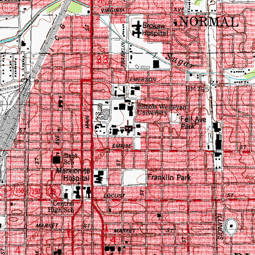 Topographic Map of Presser Hall, IL