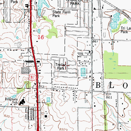 Topographic Map of Southgate Estates Trailer Park, IL