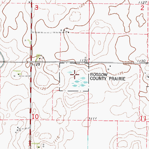 Topographic Map of Rossow County Prairie, IA