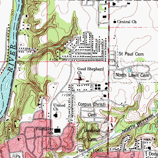 Topographic Map of Good Shepherd Church, IA