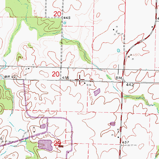 Topographic Map of Dickey School (historical), IL