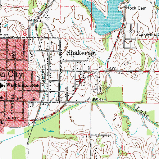 Topographic Map of Gospel Mission Church, IL