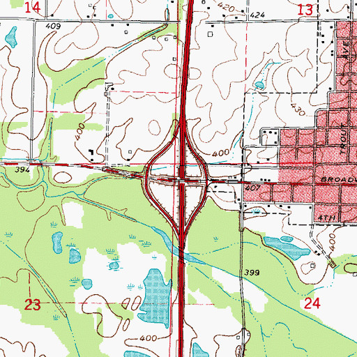 Topographic Map of Interchange 59, IL