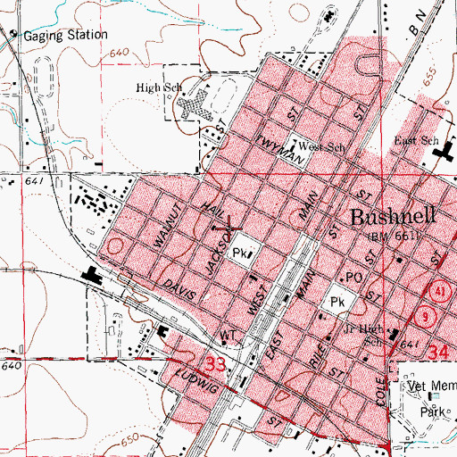 Topographic Map of German Methodist Episcopal Church (historical), IL