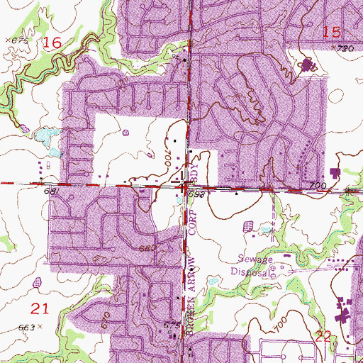 Topographic Map of Township of Boles, OK