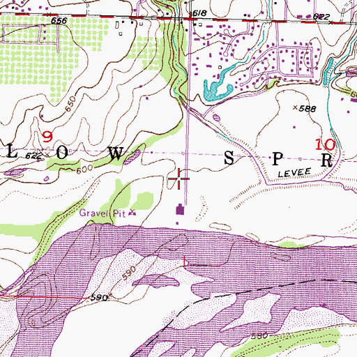 Topographic Map of Township of Willow Springs, OK