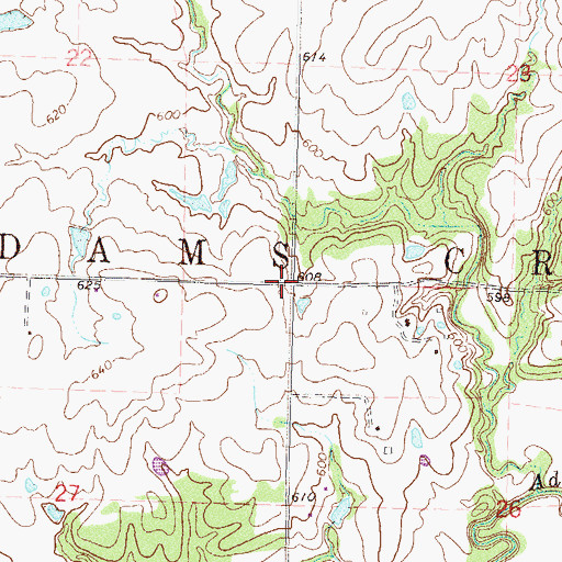 Topographic Map of Township of Adams Creek, OK