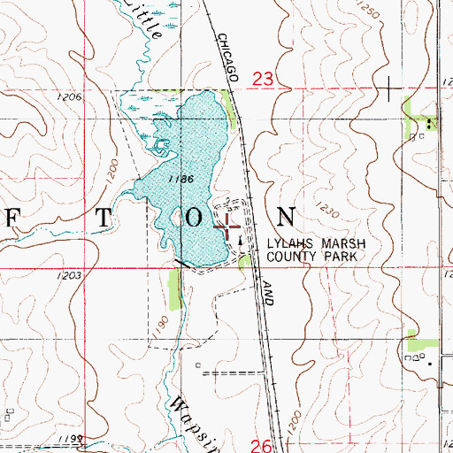 Topographic Map of Lylahs Marsh County Park, IA