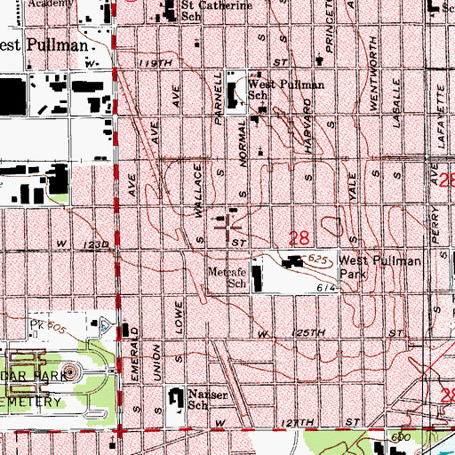Topographic Map of Assumption Catholic Church, IL