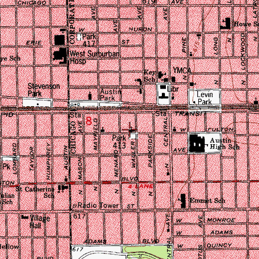 Topographic Map of Austin United Presbyterian Church, IL