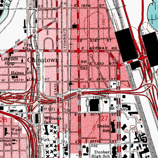 Topographic Map of Automobile Row, IL