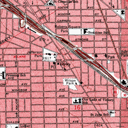 Topographic Map of A-Cosmopolitan Driver Training School, IL