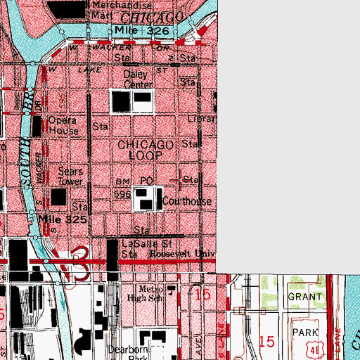 Topographic Map of Baskin Building, IL