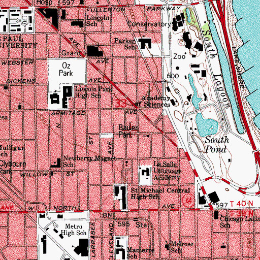Topographic Map of Belgravia Terrace, IL