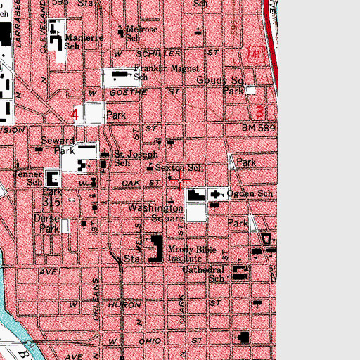 Topographic Map of Burlington Building, IL