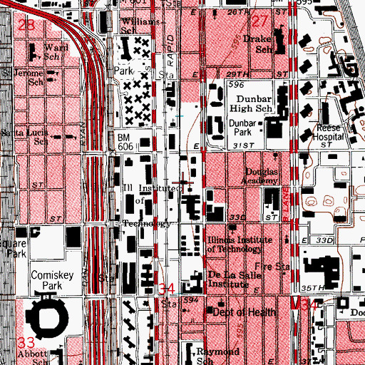 Topographic Map of Carman Hall, IL