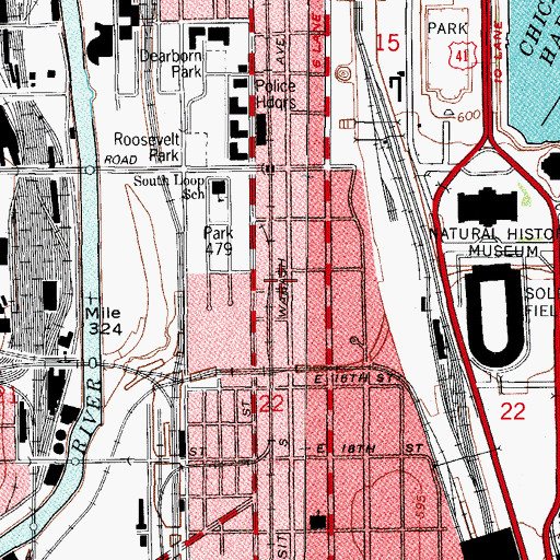 Topographic Map of Central Market Furniture Building, IL