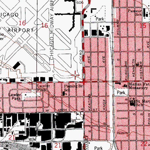 Topographic Map of Chicago Aero Park (historical), IL