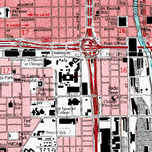 Topographic Map of Chicago Circle Center, IL