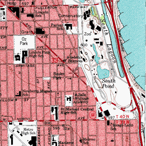 Topographic Map of Commerical Trade Institute, IL