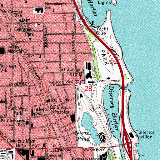 Topographic Map of Commonwealth Plaza, IL