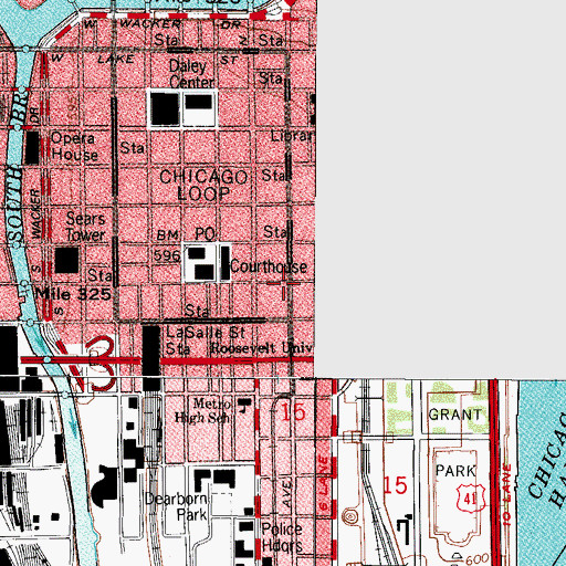 Topographic Map of DePaul University - O'Malley Building, IL