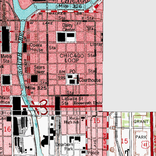 Topographic Map of Dirksen Federal Building, IL