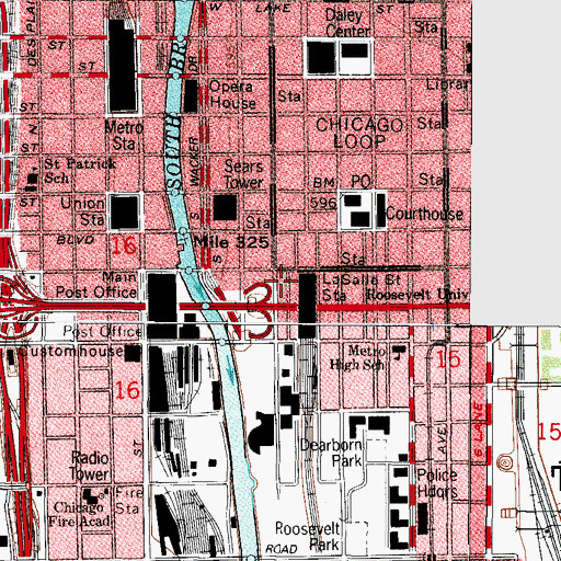 Topographic Map of Dixon Building, IL