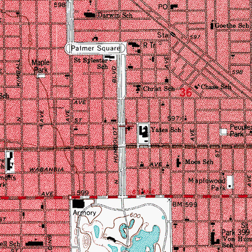 Topographic Map of Bethany Presbyterian Church, IL