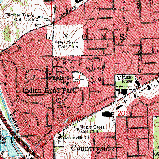 Topographic Map of Blackhawk Park, IL
