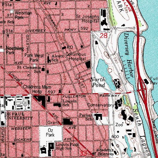 Topographic Map of Blackhawk School of Art, IL