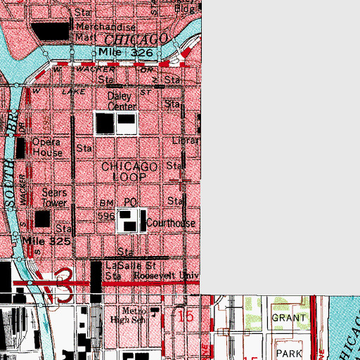 Topographic Map of Chicago College of Commerce, IL