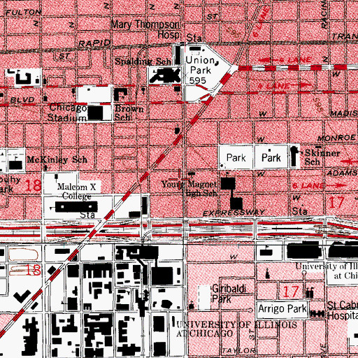 Topographic Map of Chicago Graphic Arts Institute, IL